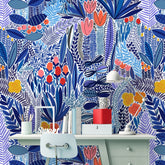 Tropical Blue Flowers  Wallpaper